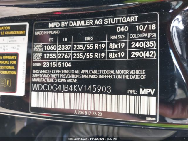 WDC0G4JB4KV145903 Mercedes-Benz GLC 300