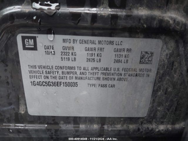 1G4GC5G36EF150035 Buick Lacrosse Leather Group