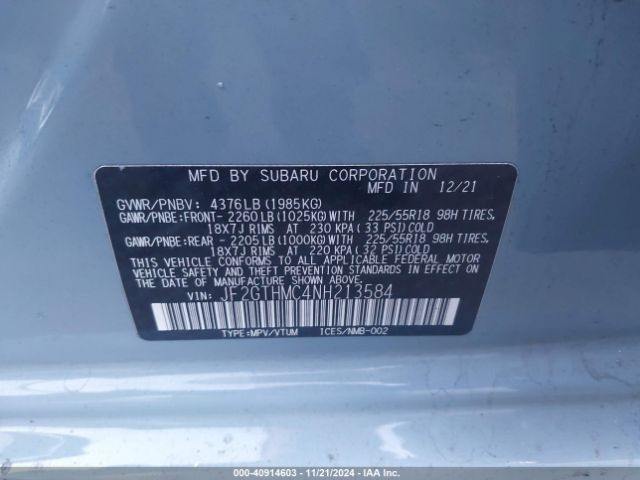 JF2GTHMC4NH213584 Subaru Crosstrek Limited