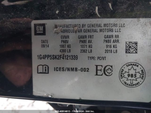 1G4PP5SK2F4121339 Buick Verano