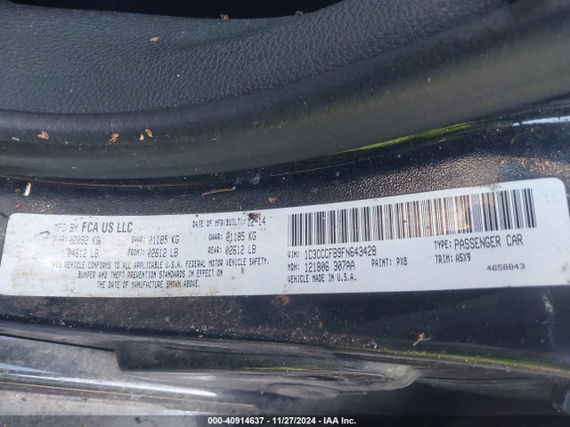 Chrysler 200 LX 2015 1C3CCCFB9FN643428 Image 9