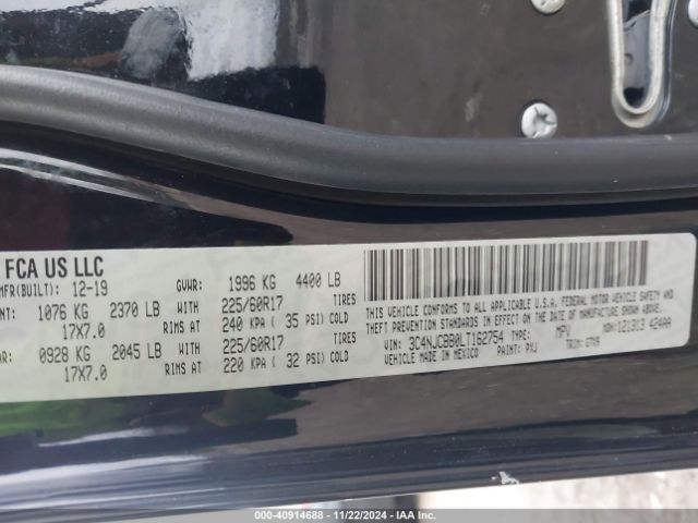 3C4NJCBB0LT162754 Jeep Compass Latitude Fwd