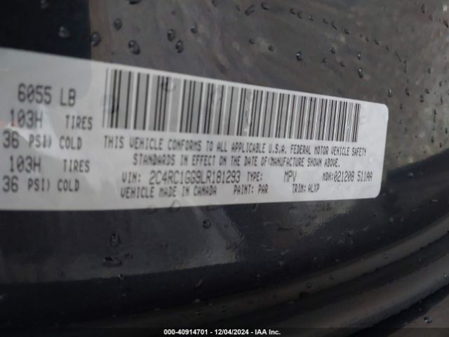 2C4RC1GG9LR181293 Chrysler Pacifica Limited