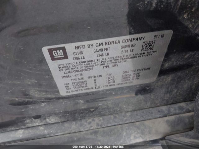 KL4CJASBXHB003240 Buick Encore Preferred