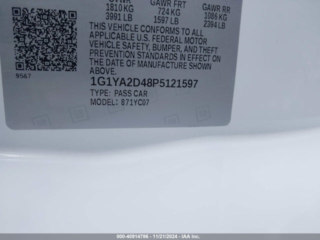 Chevrolet Corvette Stingray Rwd  1lt 2023 1G1YA2D48P5121597 Image 9