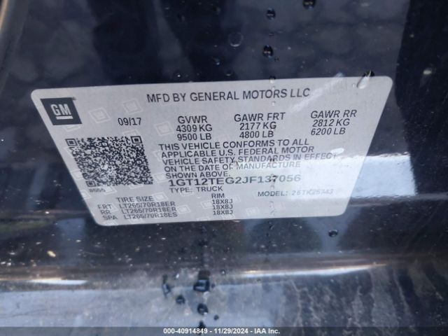 1GT12TEG2JF137056 GMC Sierra 2500hd Slt