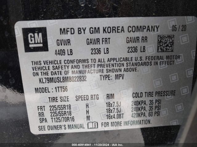 KL79MUSL8MB022832 Chevrolet Trailblazer Awd Rs