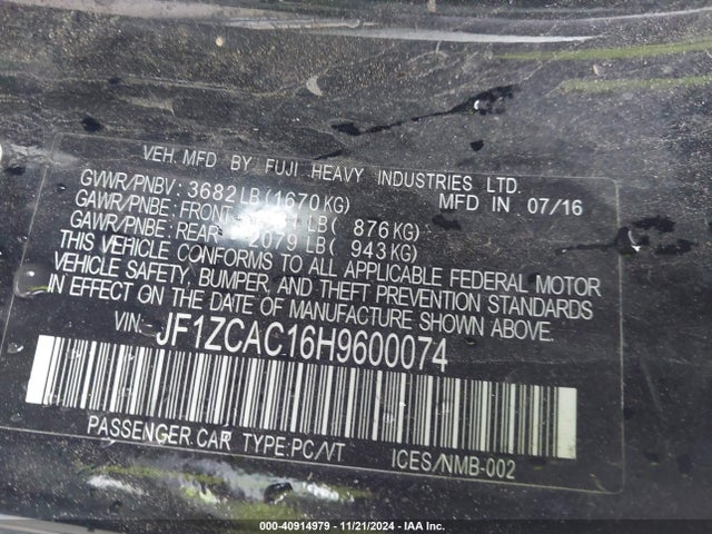 JF1ZCAC16H9600074 Subaru Brz Limited