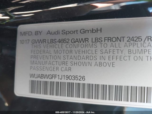WUABWGFF1J1903526 Audi Rs 3 2.5t