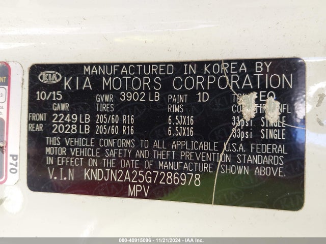 KIA Soul 2016 KNDJN2A25G7286978 Image 9