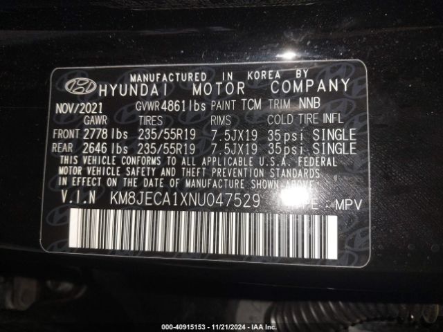2022 HYUNDAI TUCSON HYBRID KM8JECA1XNU047529 Photo 8