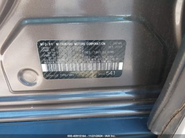 2019 MITSUBISHI OUTLANDER JA4AD2A39KZ016848 Photo 8