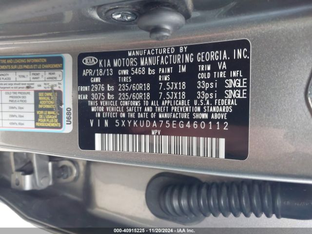 5XYKUDA75EG460112 KIA Sorento Ex V6