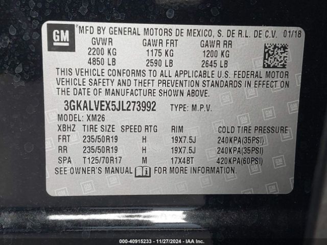 3GKALVEX5JL273992 GMC Terrain Slt