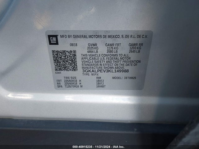 GMC Terrain Slt 2019 3GKALPEV3KL149988 Image 9