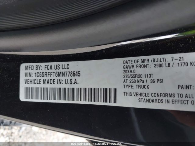 1C6SRFFT6MN778645 RAM 1500 Big Horn  4x4 5'7 Box