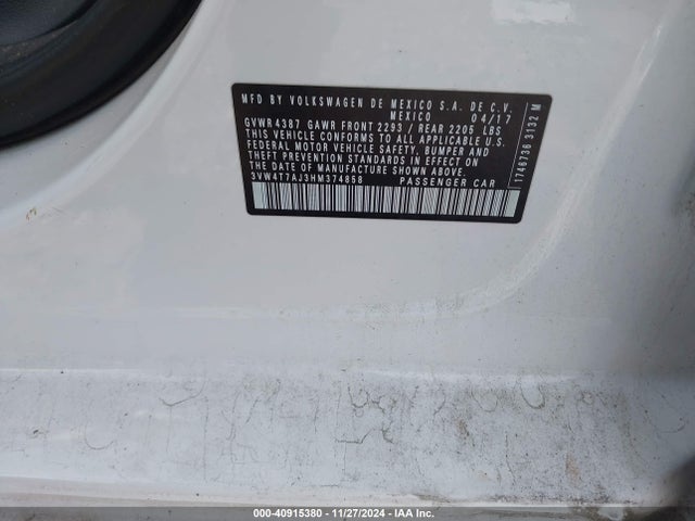3VW4T7AJ3HM374858 Volkswagen JETTA GLI