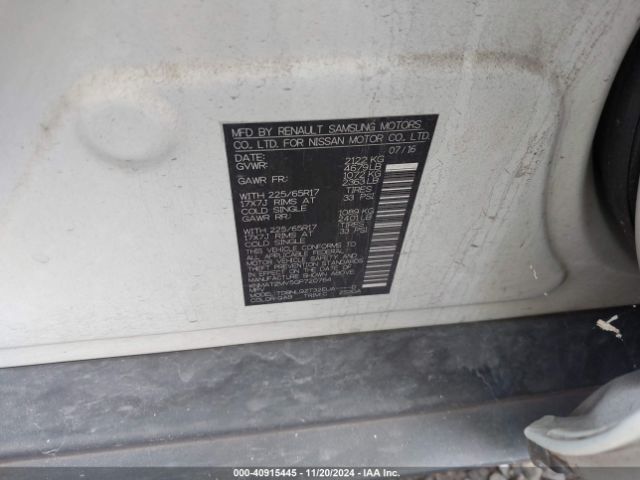 KNMAT2MV5GP720764 Nissan ROGUE SV