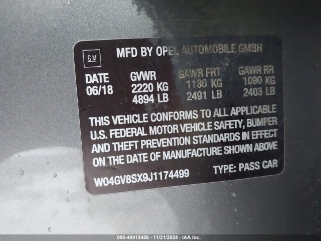 W04GV8SX9J1174499 Buick Regal Tourx Essence