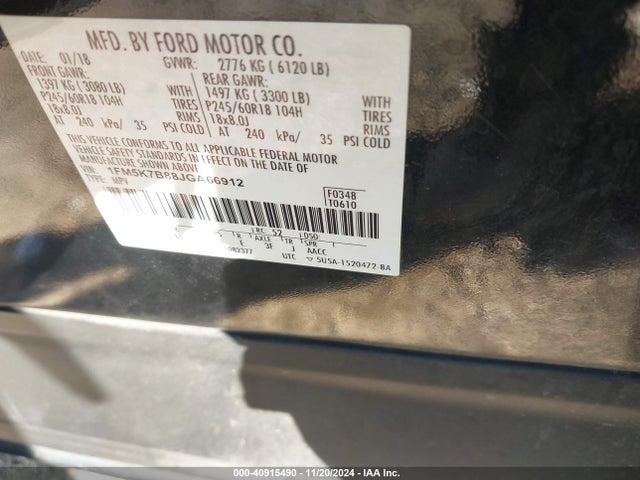 Ford Explorer 2018 1FM5K7B88JGA66912 Image 9