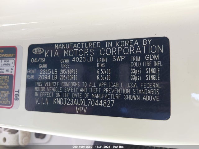 KIA SOUL LX 2020 KNDJ23AUXL7044827 Image 9