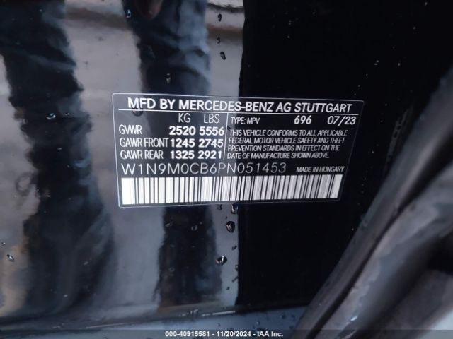 W1N9M0CB6PN051453 Mercedes-Benz Eqb 250 Suv
