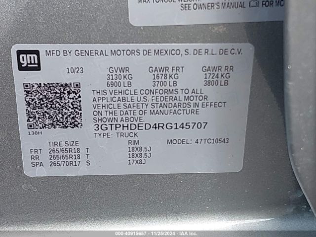 3GTPHDED4RG145707 GMC Sierra 1500 2wd  Short Box Slt
