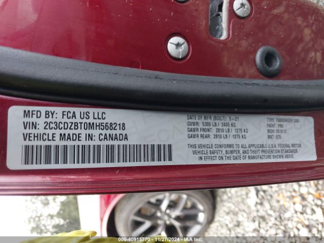 2C3CDZBT0MH568218 Dodge Challenger R/t