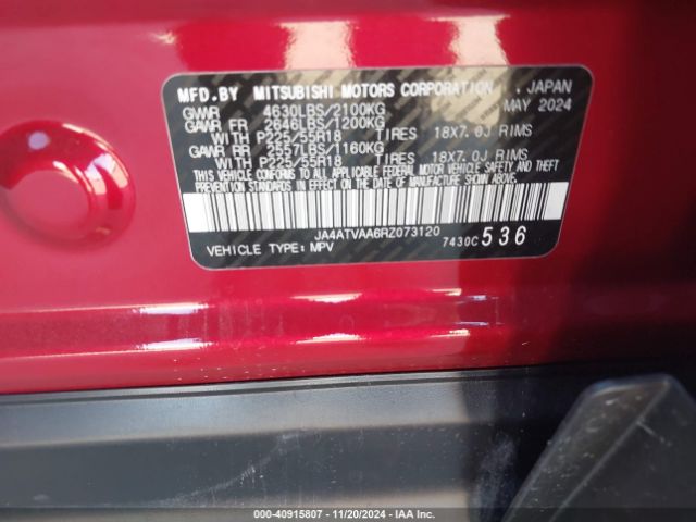 JA4ATVAA6RZ073120 Mitsubishi Eclipse Cross Le
