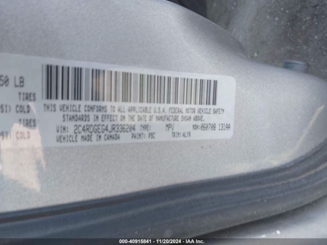 2C4RDGEG4JR336204 Dodge Grand Caravan Gt