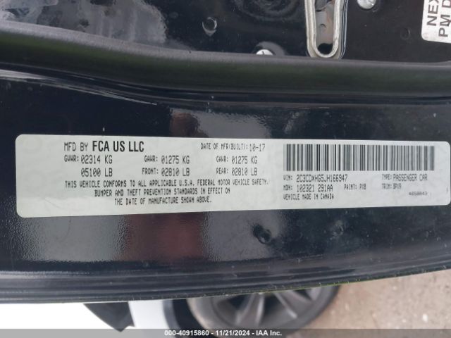 2C3CDXHG5JH166947 Dodge Charger Sxt Plus Rwd