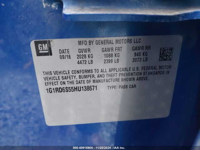 1G1RD6S55HU138671 Chevrolet Volt Premier
