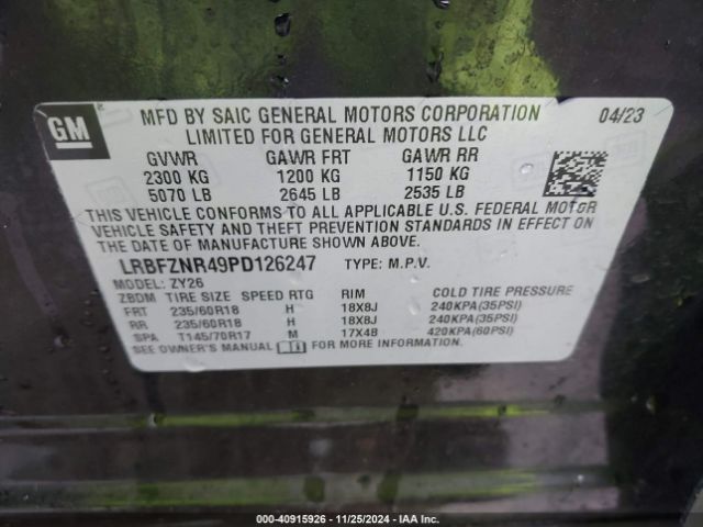 LRBFZNR49PD126247 Buick Envision Essence Fwd