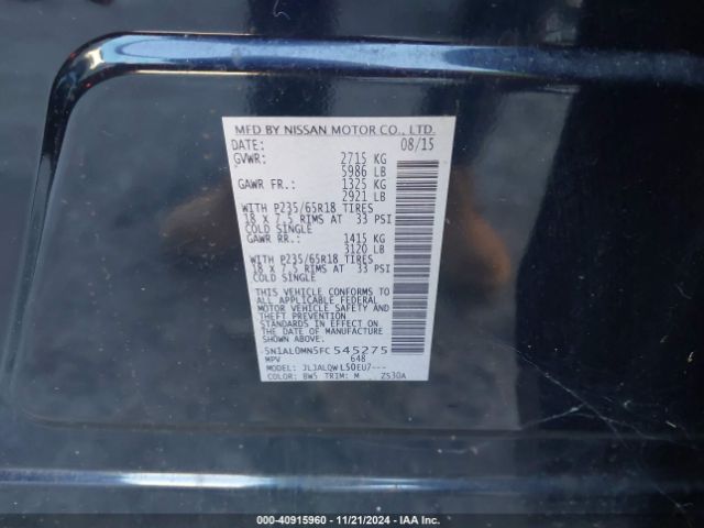 5N1AL0MN5FC545275 Infiniti QX60