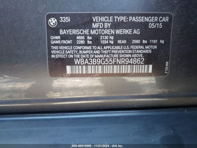 WBA3B9G55FNR94862 BMW 335i Xdrive