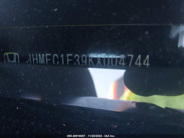 Honda CIVIC EX 2019 JHMFC1F39KX004744 Image 9