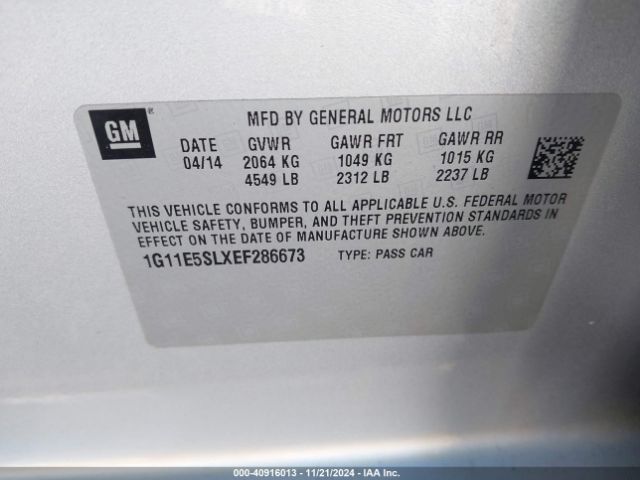 1G11E5SLXEF286673 Chevrolet MALIBU 2LT