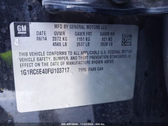 1G1RC6E40FU103717 Chevrolet Volt