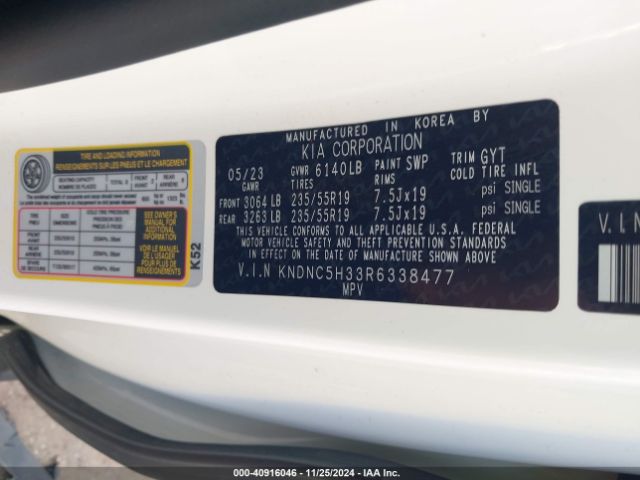 KNDNC5H33R6338477 KIA Carnival Mpv Ex