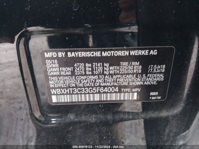 WBXHT3C33G5F64004 BMW X1 Xdrive28i