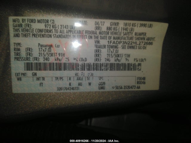 Ford Focus Titanium 2017 1FADP3N22HL272686 Image 9
