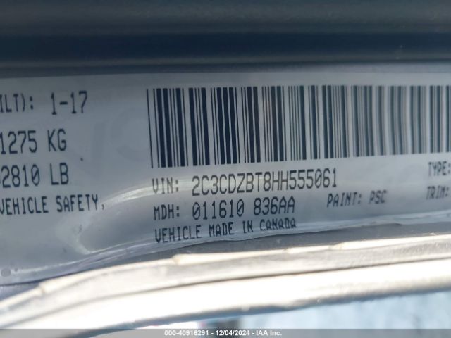 2C3CDZBT8HH555061 Dodge Challenger R/t