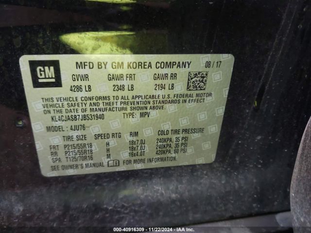 KL4CJASB7JB531940 Buick Encore Preferred