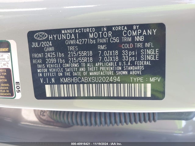 Hyundai Kona Sel 2025 KM8HBCABXSU202494 Image 9