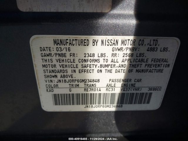 JN1BJ0RP6GM234848 Infiniti QX50