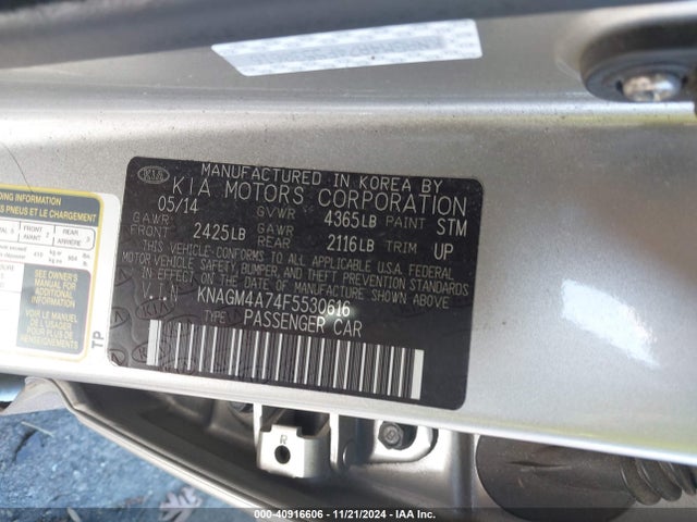 KIA Optima Lx 2015 KNAGM4A74F5530616 Image 9