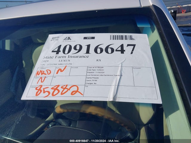 Lexus RX 350 2019 2T2ZZMCA8KC133294 Image 16
