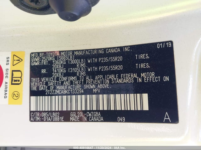 Lexus RX 350 2019 2T2ZZMCA8KC133294 Image 9