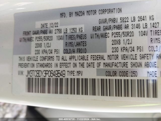 2023 MAZDA CX-9 JM3TCBDY3P0649549 Photo 8