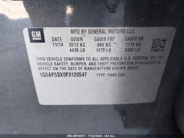 1G6AF5SX0F0120547 Cadillac Ats Premium